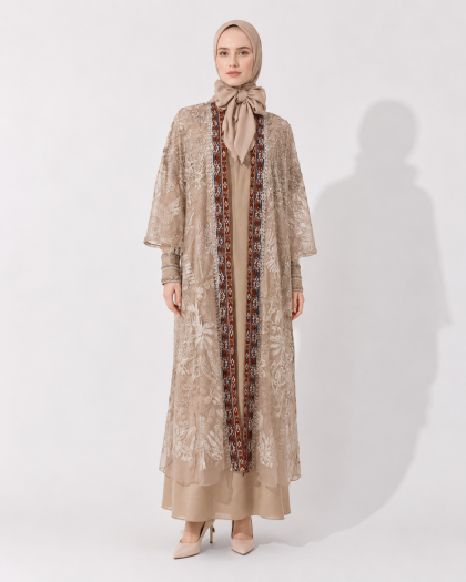 ANNA DRESS -TAUPE