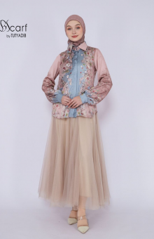 Blus SET Kerudung Giscarf by Tuty Adib Motif Hoang Tnah Tang Long