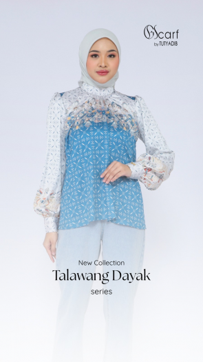Blus Set Kerudung Motif Talawang Dayak