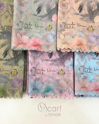 Kerudung Giscarf Motif Banda Naira