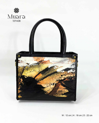 MUARA BAG - PAINTING ABSTRACT SERIES - BLACK