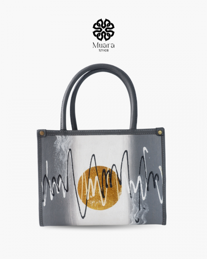 MUARA BAG - PAINTING ABSTRAK SERIES - GREY