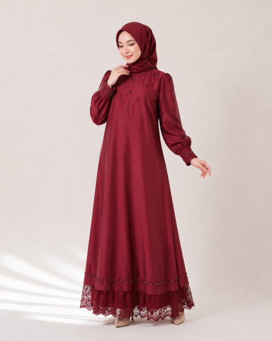 NYRA DRESS - MAROON