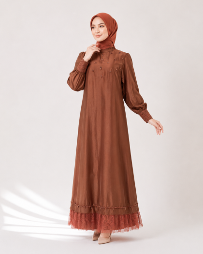 NYRA DRESS - TERRACOTA